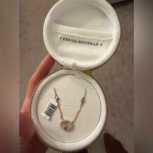 Gold and mother of pearl Freida Rothman necklace